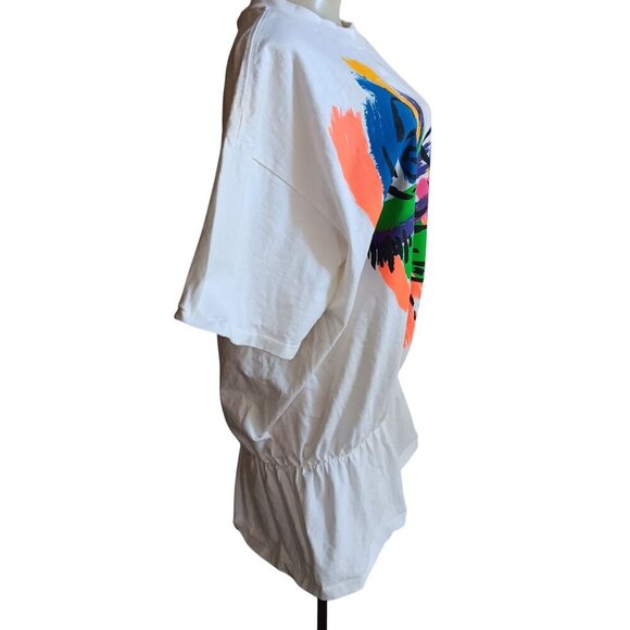 Vtg Single Stitch 80's OSFA T-shirt Robby Len Swim Top Abstract Graphic USA - Picture 8 of 11